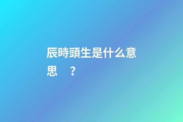 辰時頭生是什么意思？